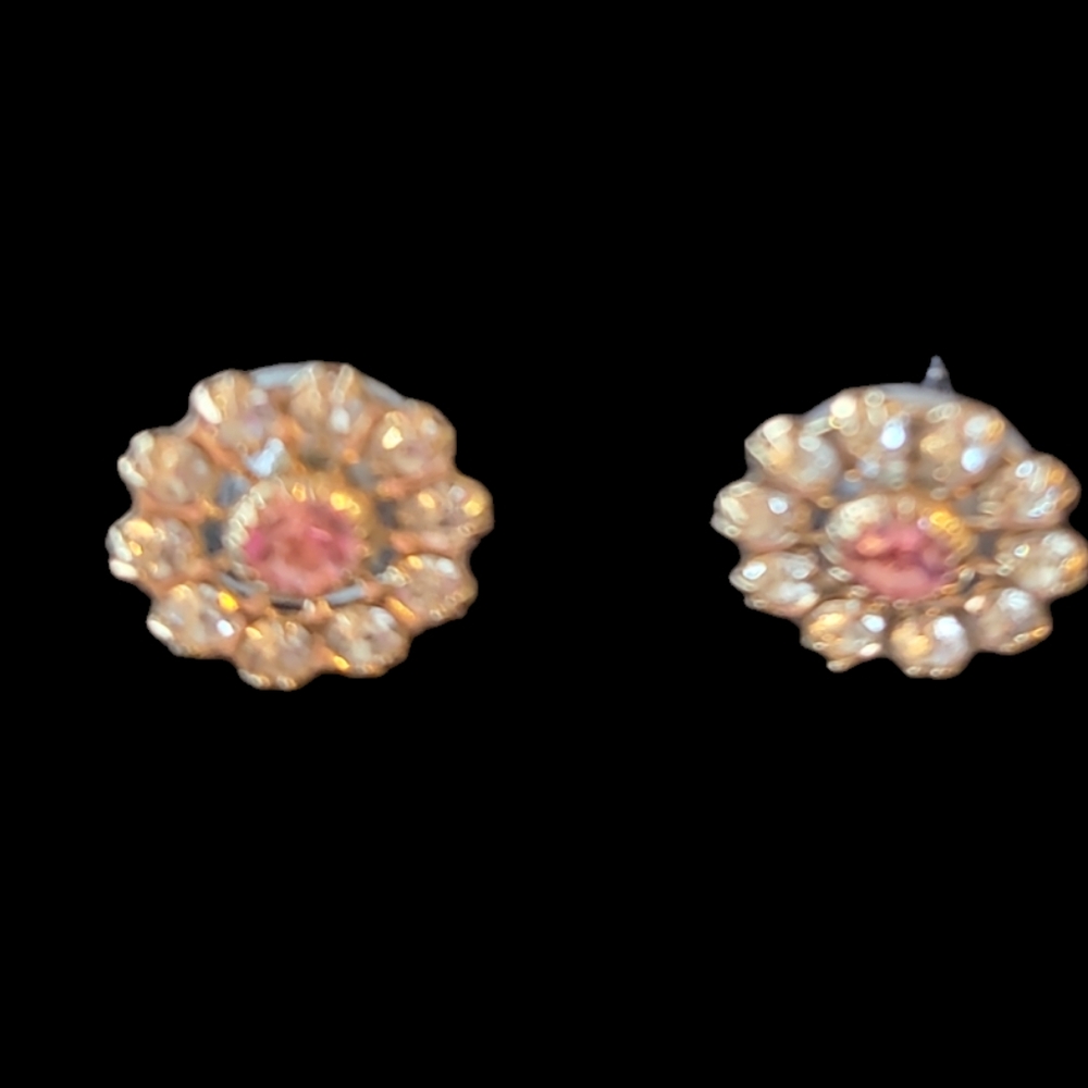 Post diamond style flower earrings